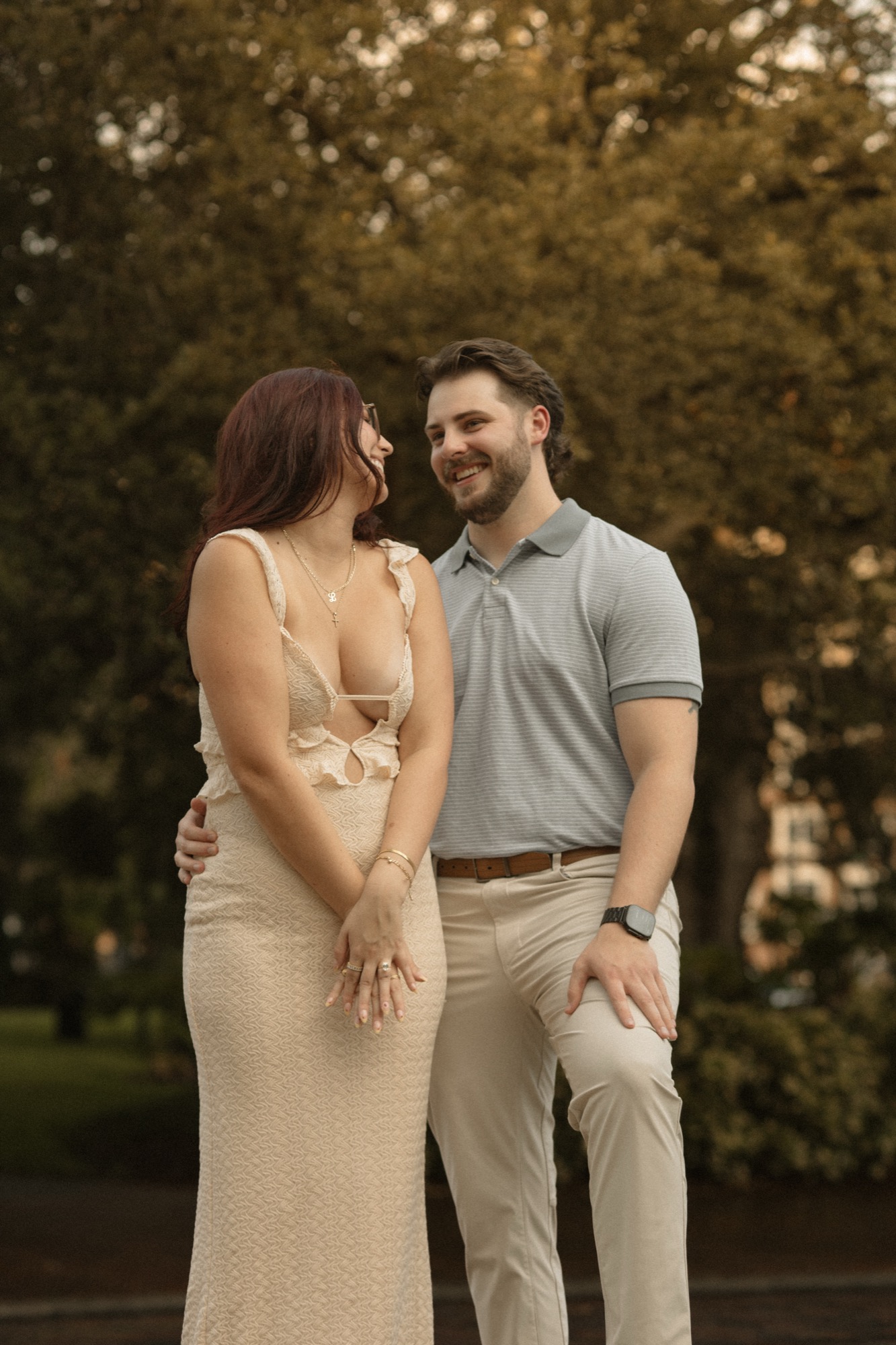 Couple under Florida oak trees in Parrish