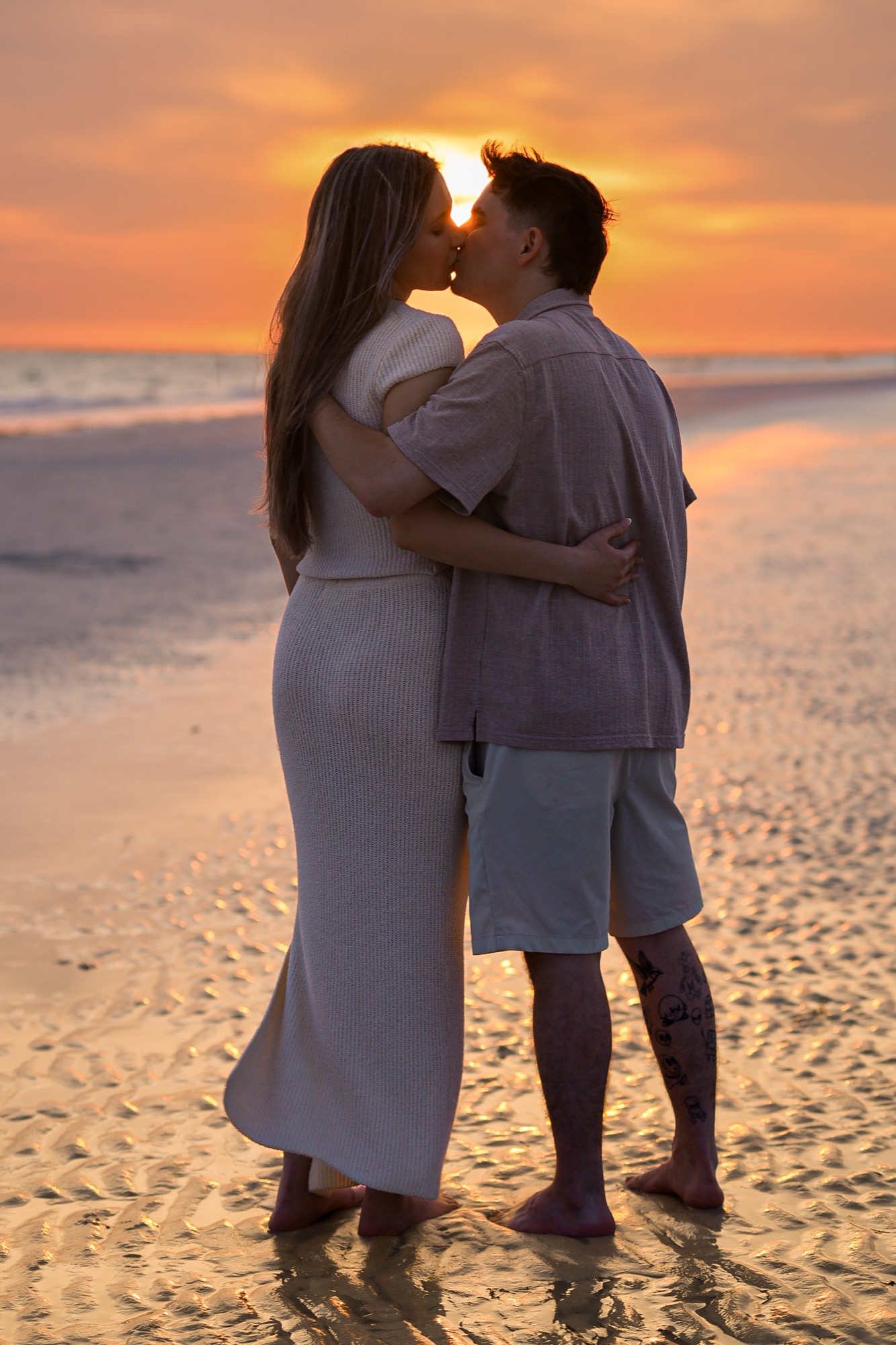 Sunset Silhouette Kiss & Ripples, Anna Maria Island, FL